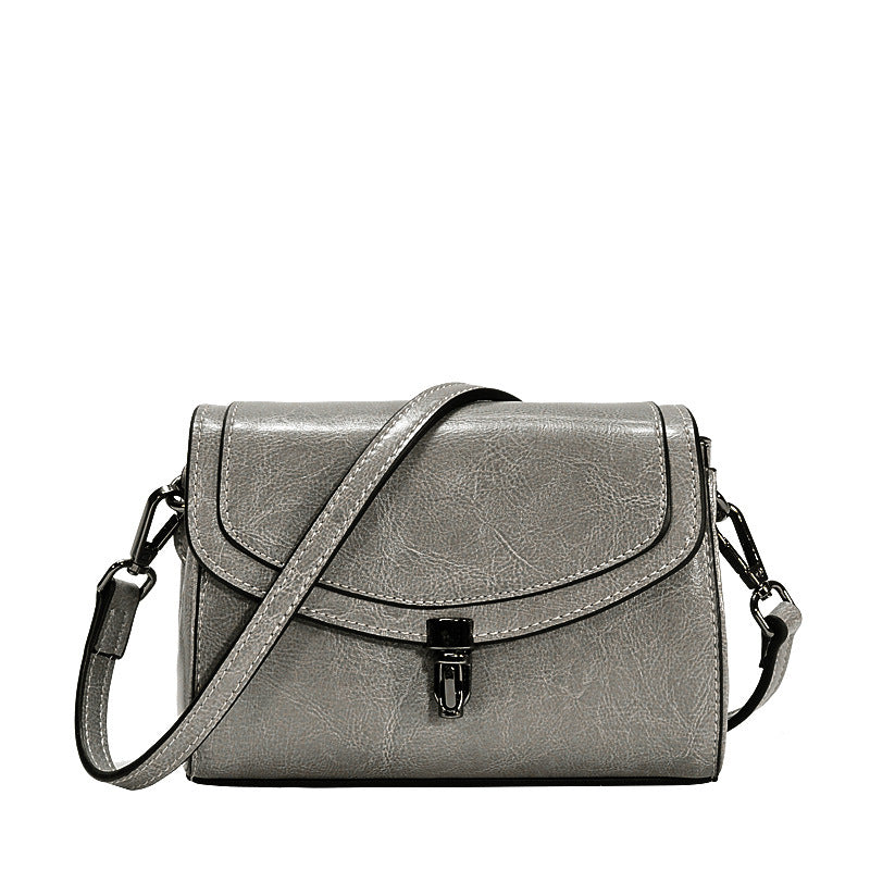 Women's Oil Wax Leather Mini Cowhide Shoulder Bags