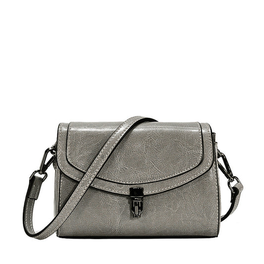 Women's Oil Wax Leather Mini Cowhide Shoulder Bags