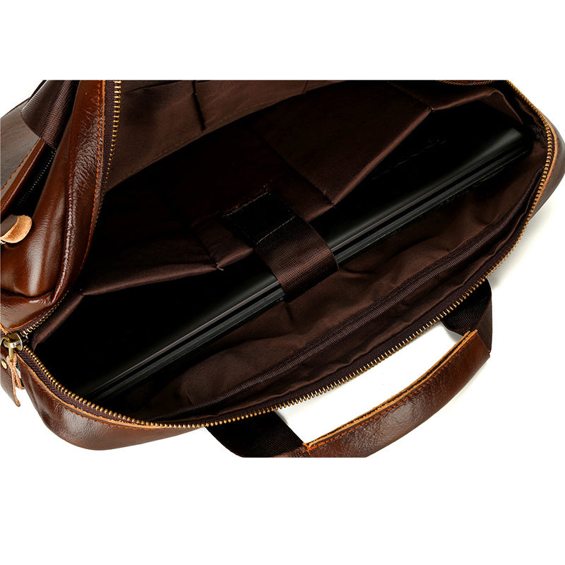 Men's Stylish Popular Creative Cowhide Horizontal Men's Briefcases