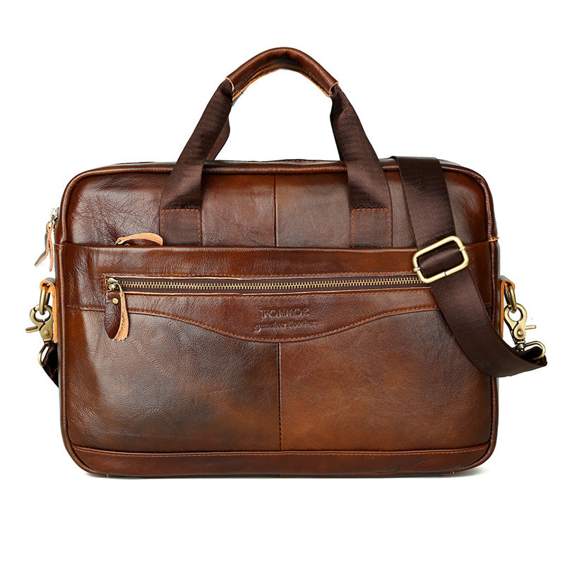 Men's Stylish Popular Creative Cowhide Horizontal Men's Briefcases