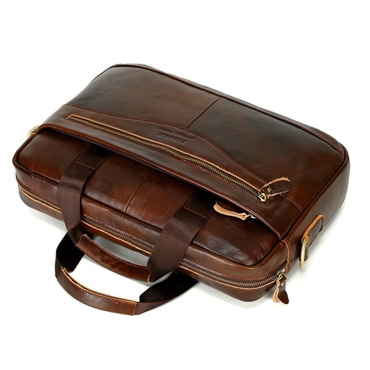 Men's Stylish Popular Creative Cowhide Horizontal Men's Briefcases