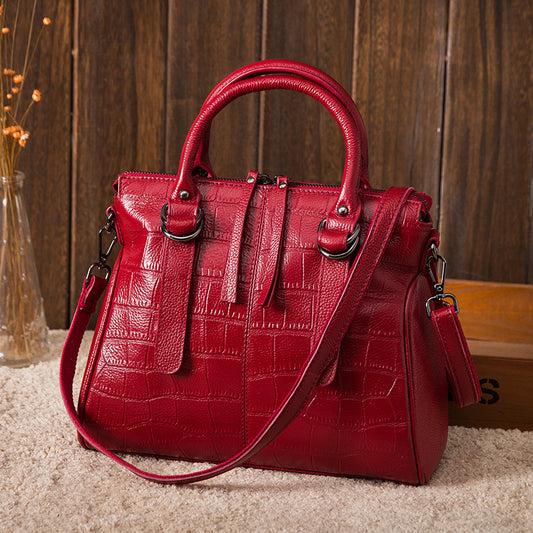 Women's Genuine Leather Crocodile Pattern First Layer Shoulder Bags