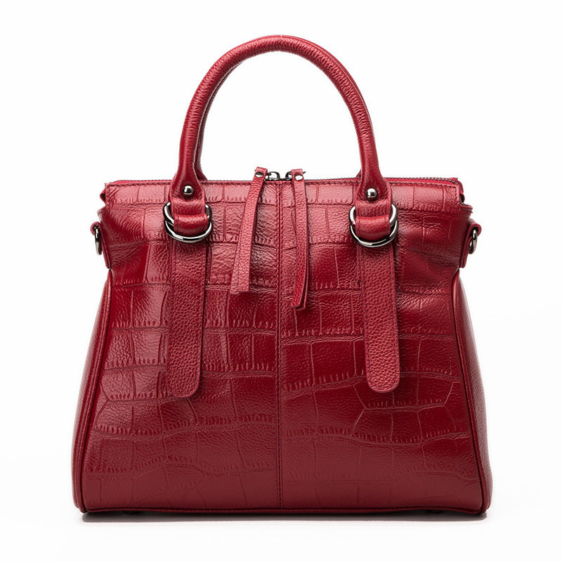 Women's Genuine Leather Crocodile Pattern First Layer Shoulder Bags