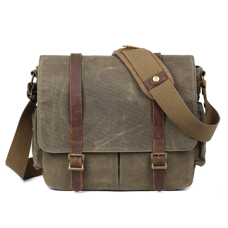 Men's Trendy Waterproof Canvas Retro Wax Dye Bags