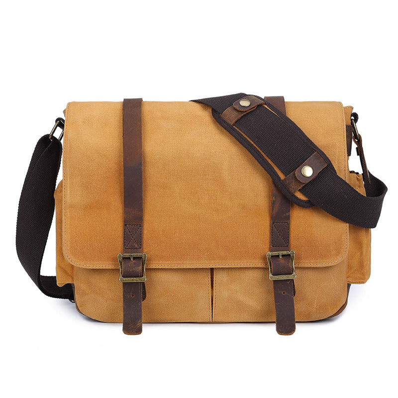 Men's Trendy Waterproof Canvas Retro Wax Dye Bags