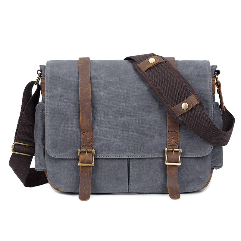 Men's Trendy Waterproof Canvas Retro Wax Dye Bags
