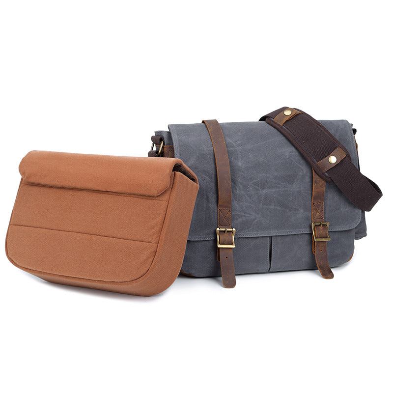 Men's Trendy Waterproof Canvas Retro Wax Dye Bags