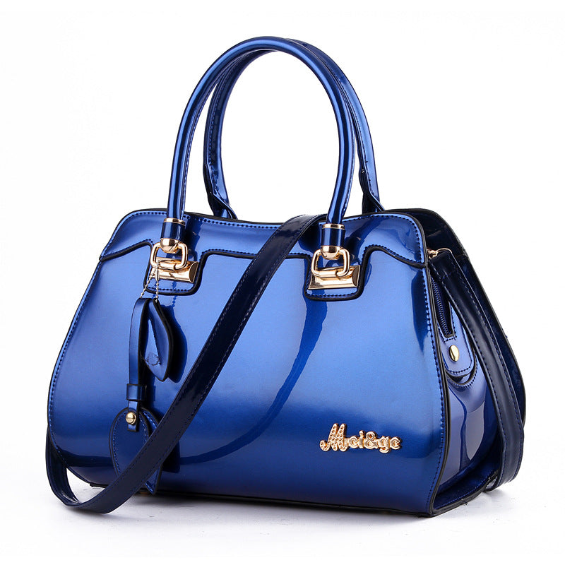 Women's Fashion Bright Leather Lady Mom Big Shoulder Bags