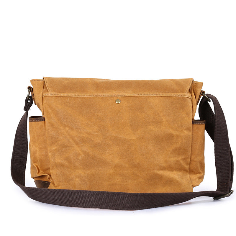 Men's Horse Leather Oil Wax Canvas Waterproof Men's Messenger Bags