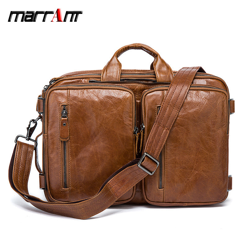 Men's First Layer Cowhide Retro Official Document Men's Messenger Bags