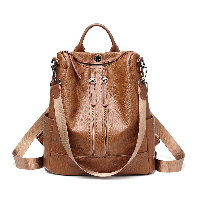 Women's Fashion Korean Fashionable Soft Leather Backpacks