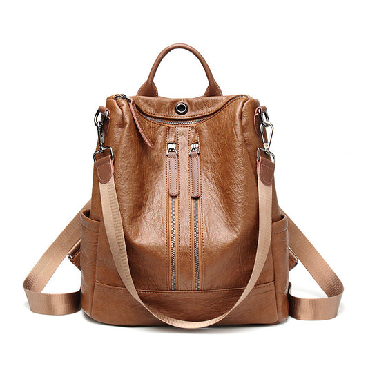 Women's Fashion Korean Fashionable Soft Leather Backpacks