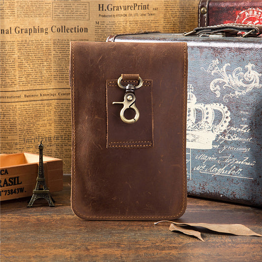 Men's Retro Mobile Short Top Layer Crazy Men's Waist Packs