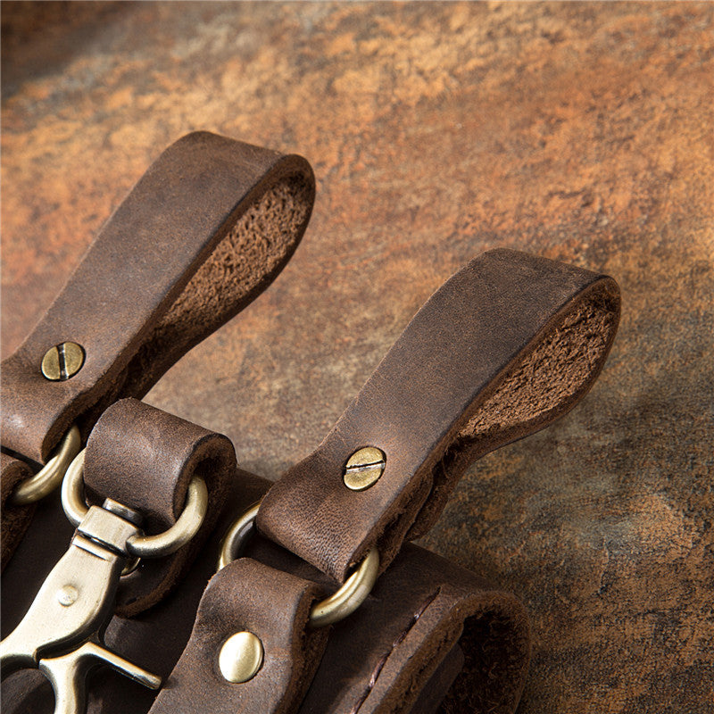 Men's Retro Top Layer Crazy Horse Skin Men's Waist Packs