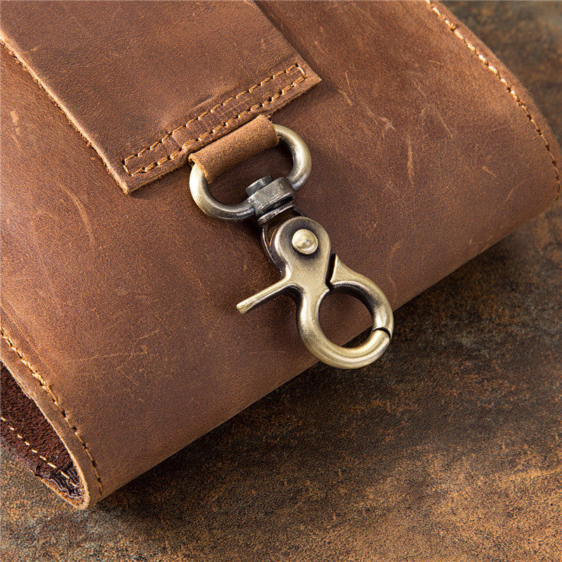 Men's Retro Mobile Short Top Layer Crazy Men's Waist Packs