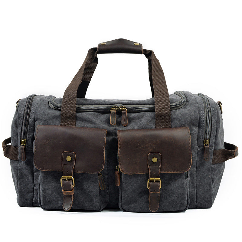 Men's Horse Leather Canvas Traveling Portable Large Capacity Travel Bags