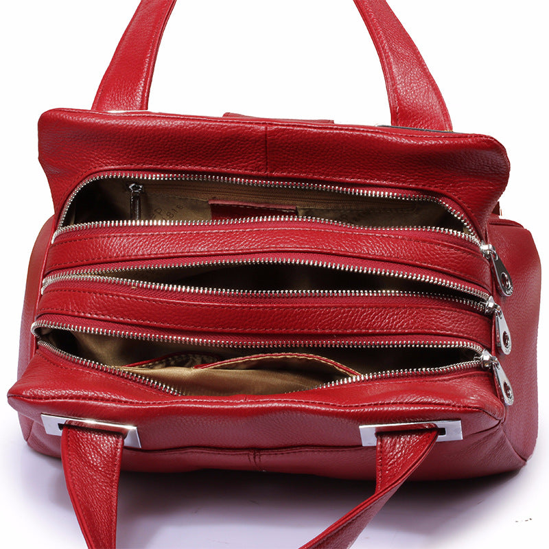 Women's Summer Trendy Leather Solid Color Pillow Handbags