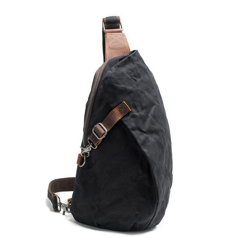 Men's Durable Oil Wax Canvas Retro Men's Chest Bags