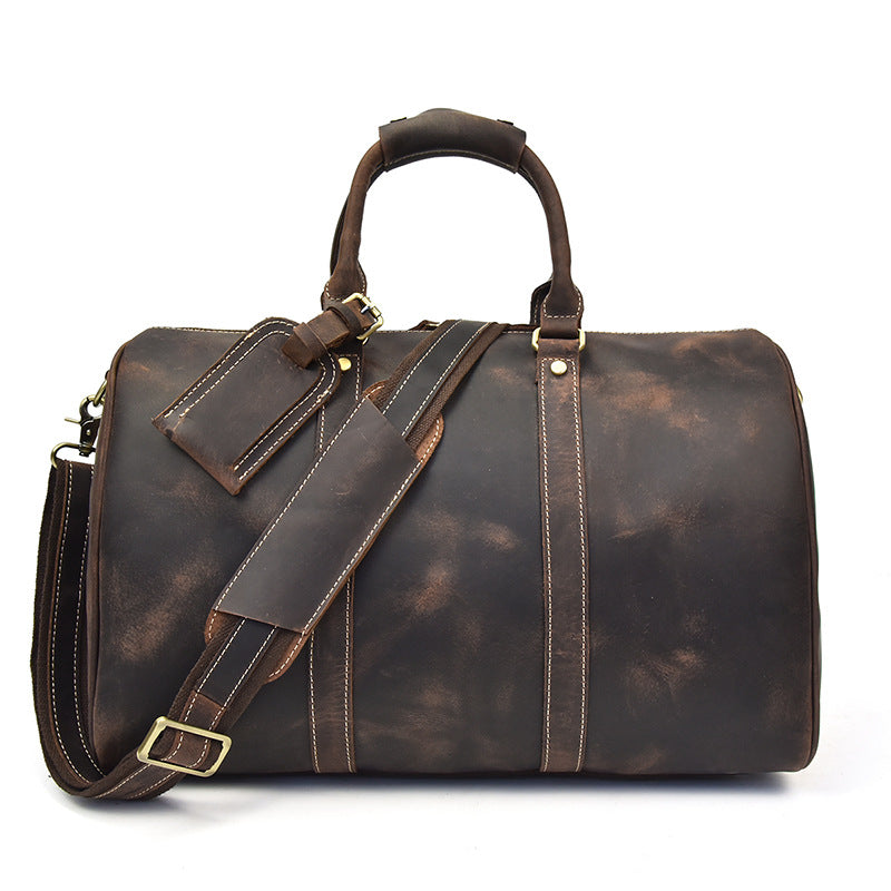 Men's Boarding Machine Vintage Genuine Large Capacity Travel Bags