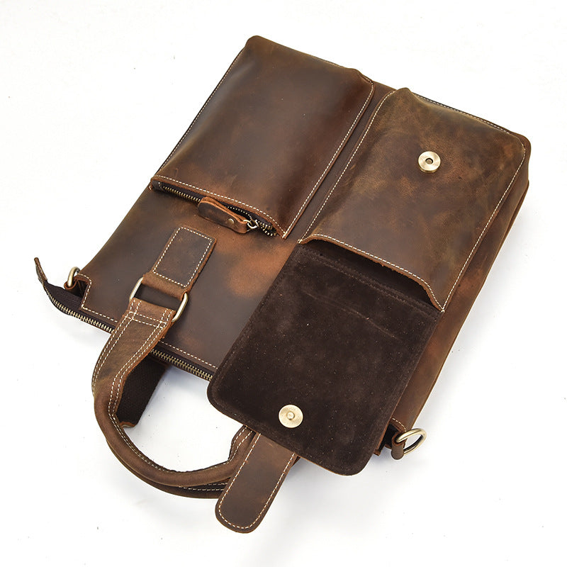 Men's Crazy Horse Leather Vintage Unisex Genuine Bags