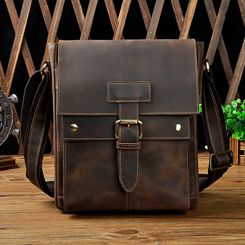 Men's Top Layer Crazy Horse Skin Cowhide Men's Messenger Bags