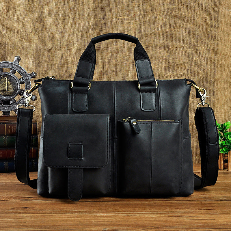 Men's First Layer Crazy Horse Leather Cowhide Bags