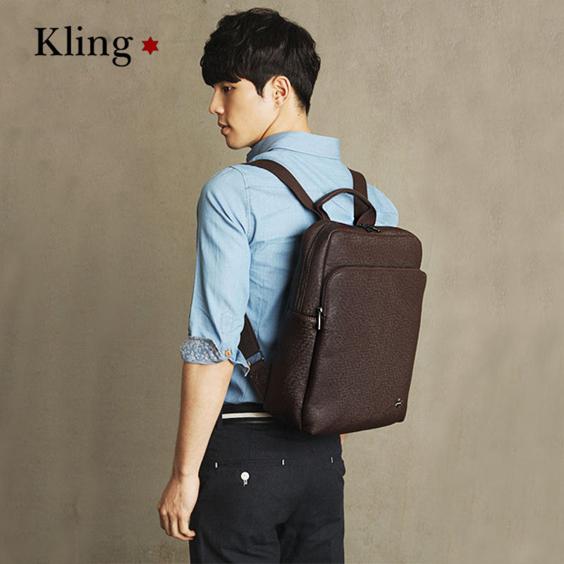 Men's Lychee Pattern Leather Daily Leisure Office Men's Shoulder Bags