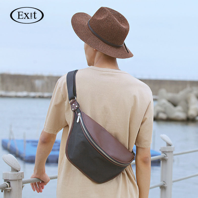 Men's Korean Style Patchwork Household Fashion Single Men's Chest Bags