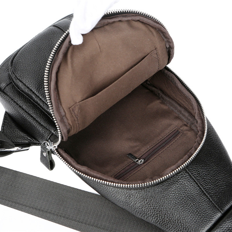 Men's Genuine Leather Full Cowhide Fashion Support Men's Chest Bags
