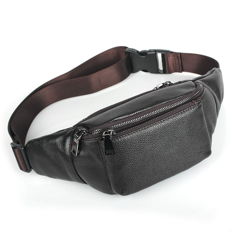 Men's Leather First Layer Cowhide Daily Men's Waist Packs