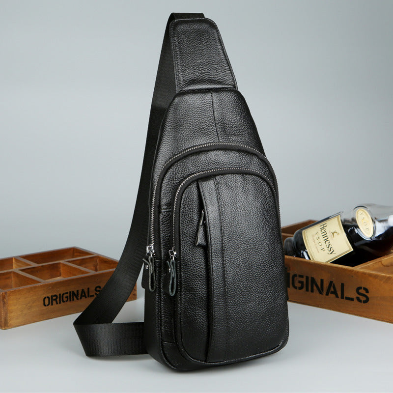 Men's Genuine Leather Full Cowhide Fashion Support Men's Chest Bags