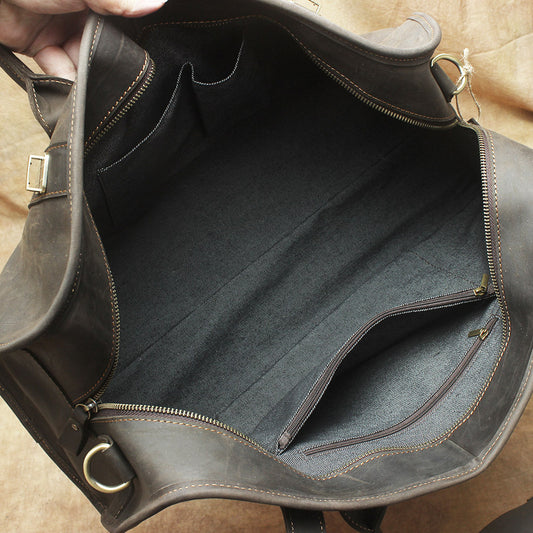 Women's & Men's & First Layer Cowhide Retro Crazy Horse Travel Bags