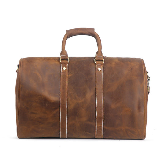 Men's Leather Crazy Horse Large Capacity Female Travel Bags