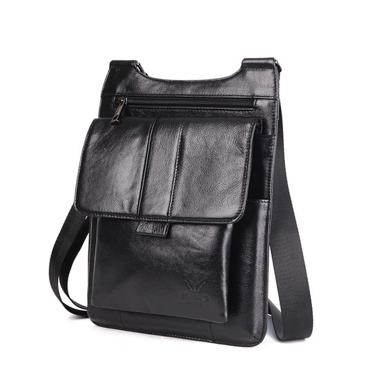 Men's Mini Genuine Leather First Layer Cowhide Bags
