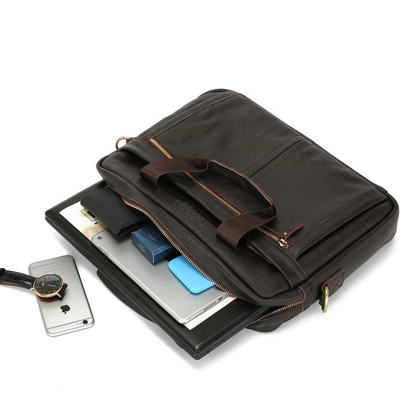 Men's First Layer Cowhide Business Leather Computer Men's Briefcases