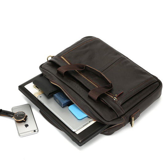 Men's First Layer Cowhide Business Leather Computer Men's Briefcases