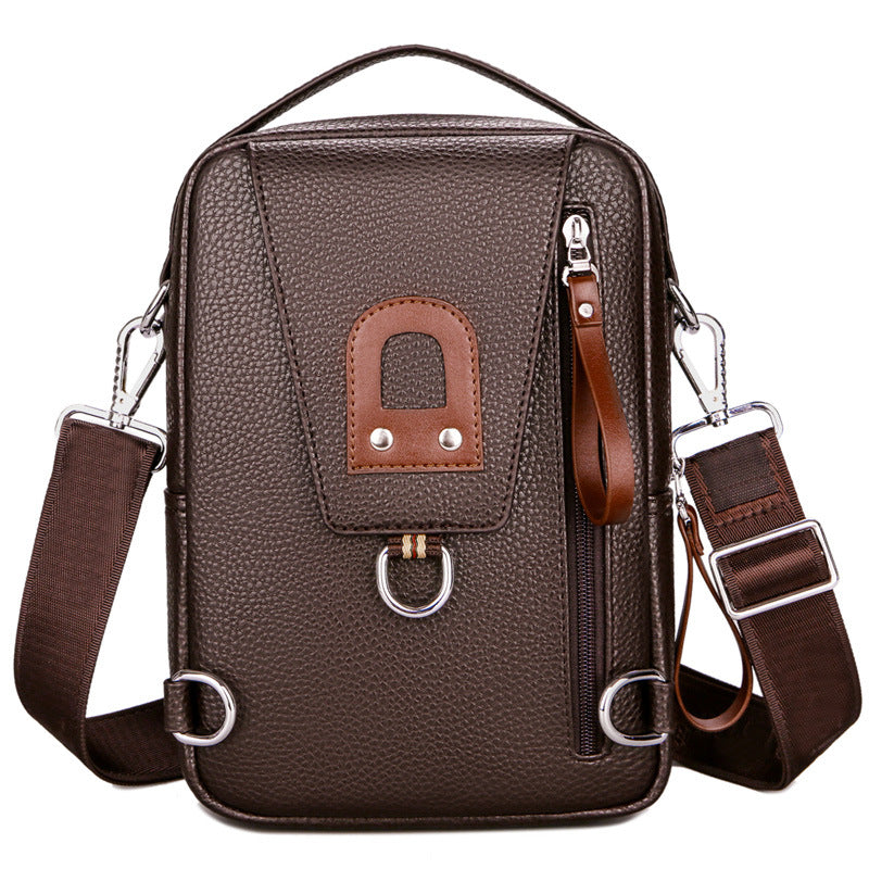 Versatile Men's Korean Trendy Soft Leather Men's Chest Bags