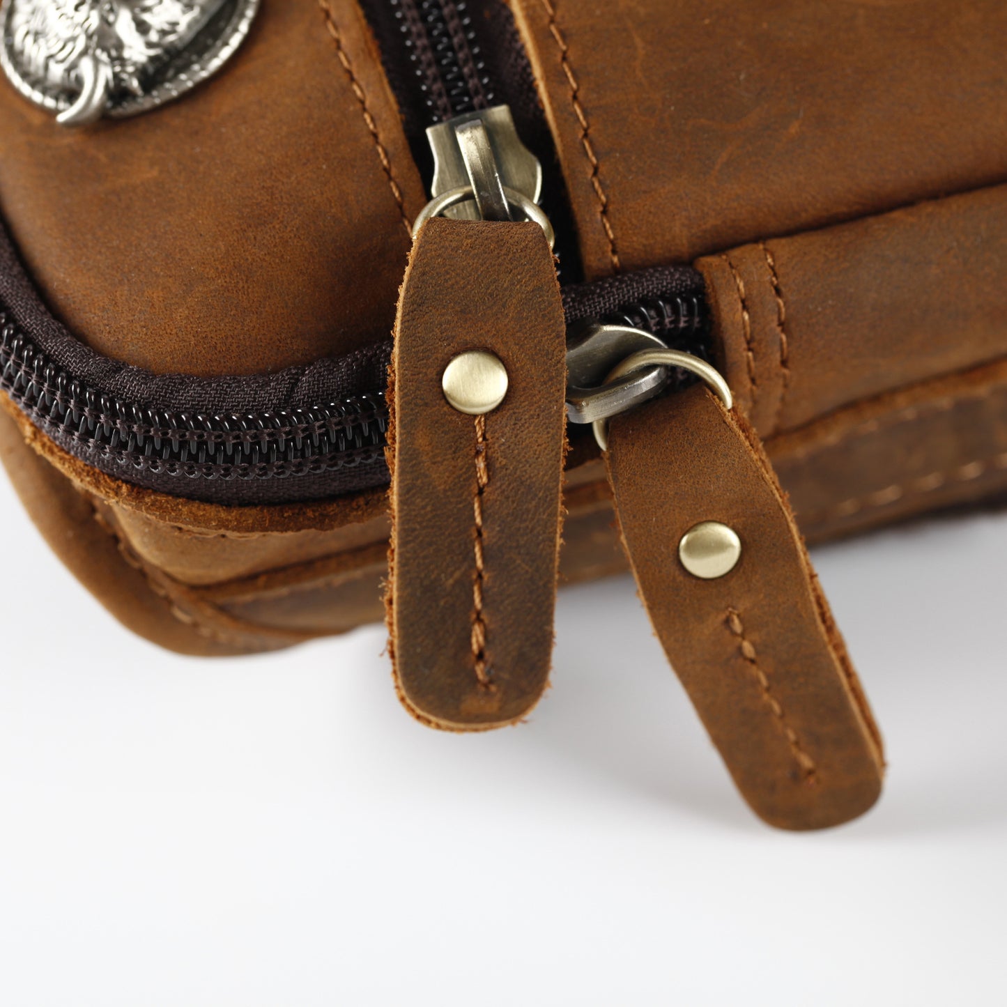Crazy Horse Leather Running Mobile Original Men's Waist Packs