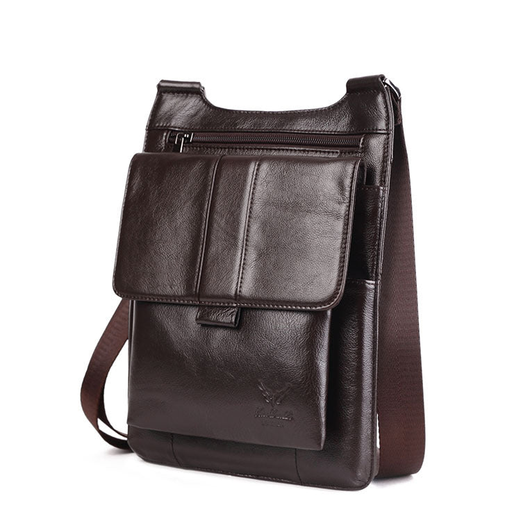 Men's Mini Genuine Leather First Layer Cowhide Bags
