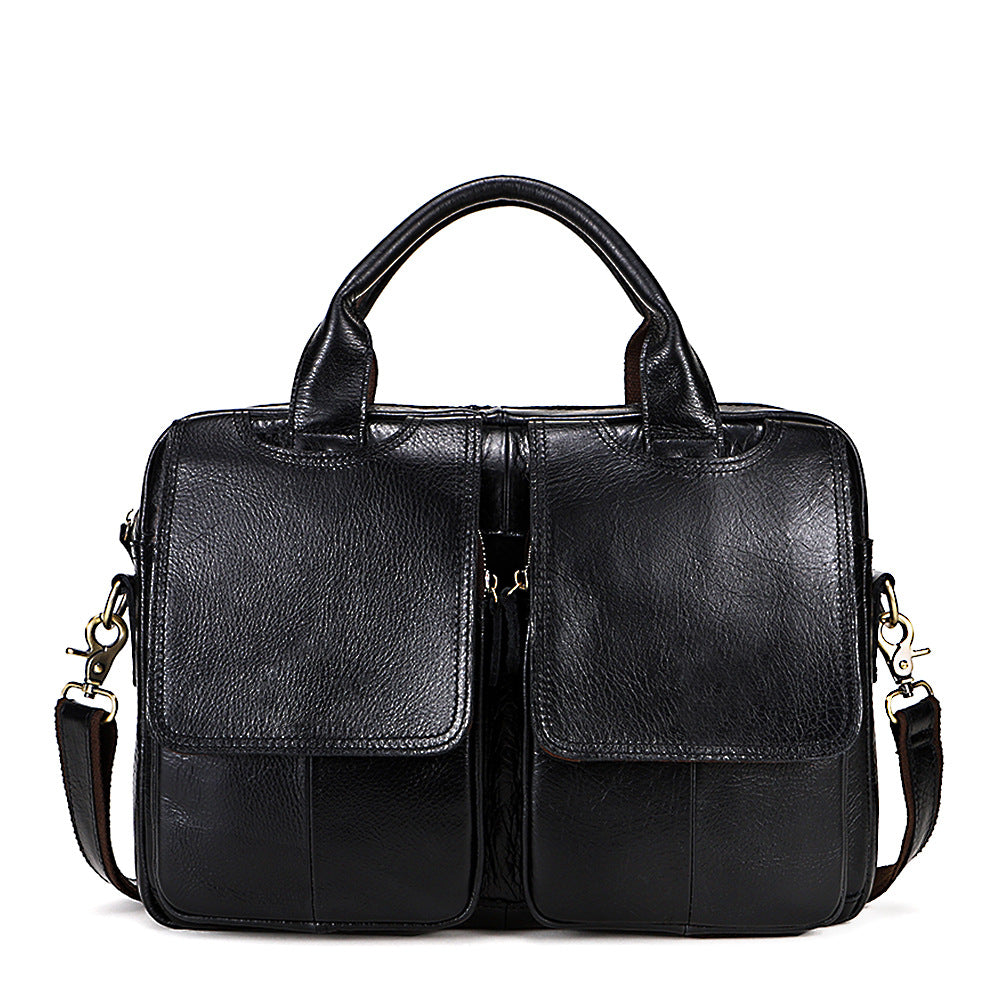 Men's First Layer Cowhide Leather Computer Men's Briefcases