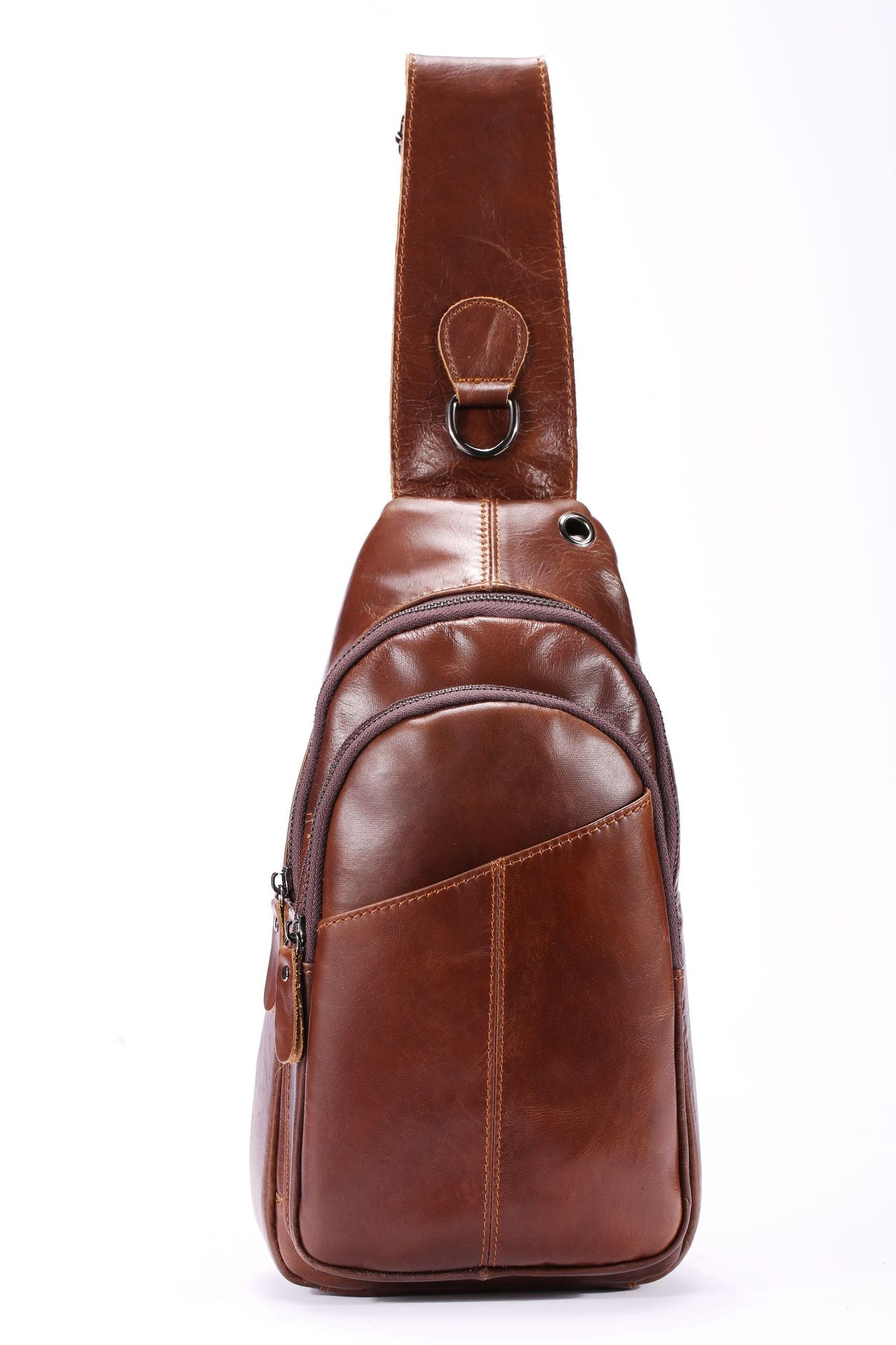 Men's Leather First Layer Cowhide Retro Style Men's Chest Bags