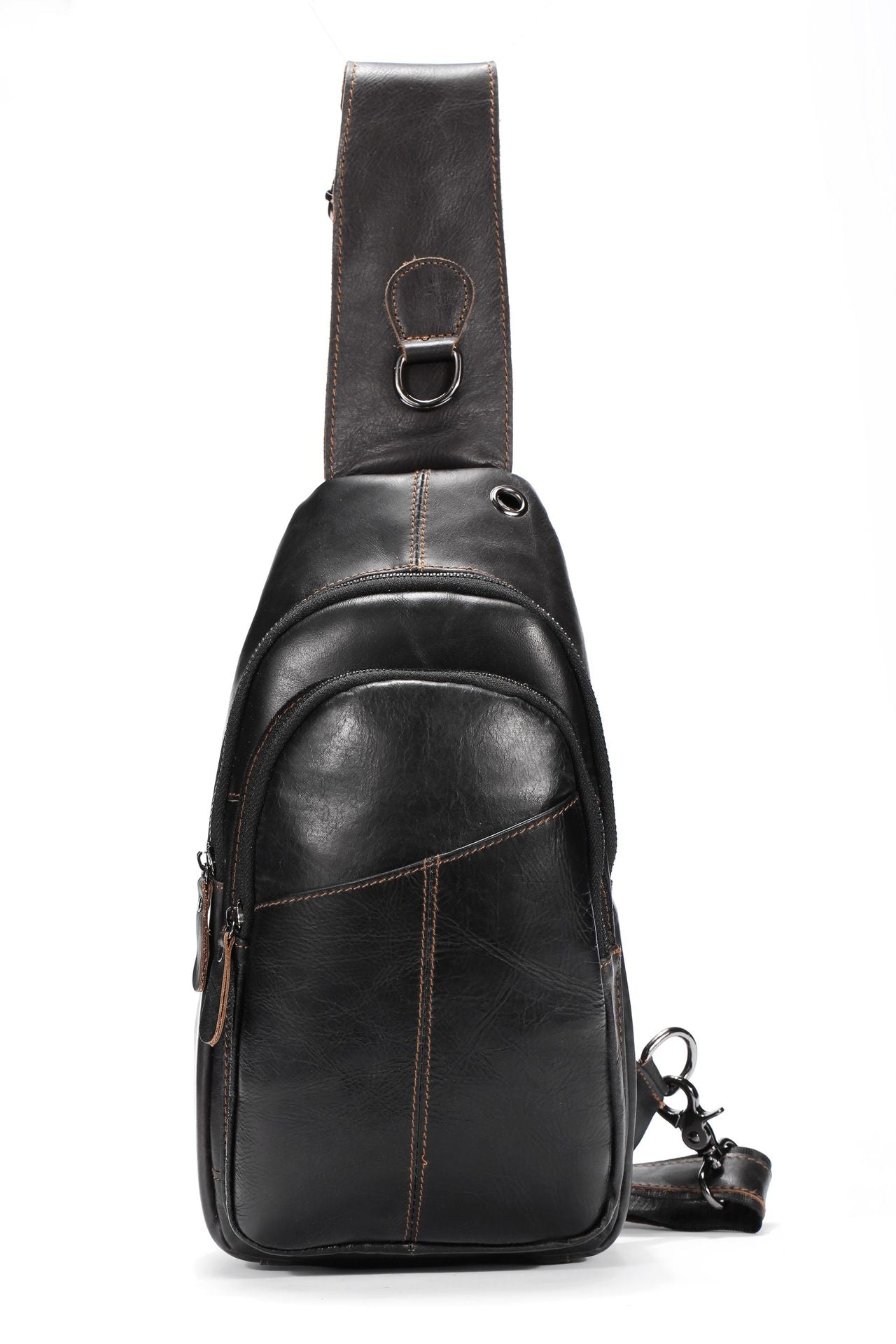 Men's Leather First Layer Cowhide Retro Style Men's Chest Bags