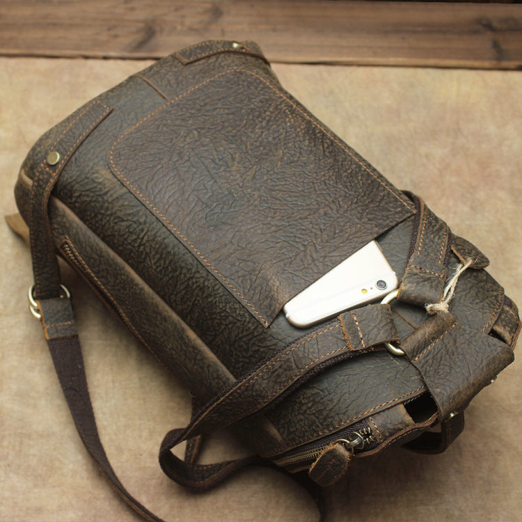 Women's Shi Leather Crazy Horse Unisex Cool Bags