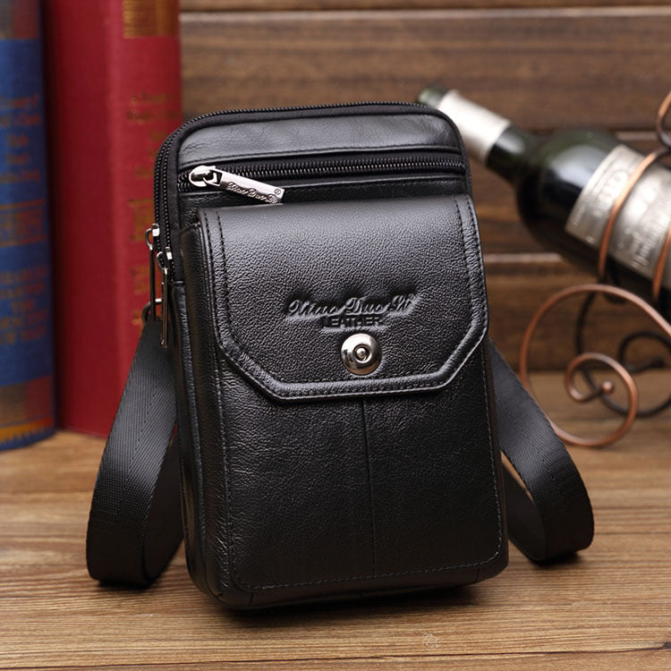 Men's Popular Leather Mini Pouch Cowhide Men's Waist Packs