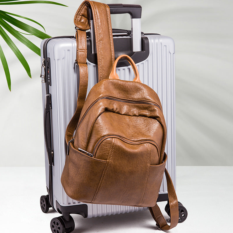 Women's Fashion Spring Korean Large Capacity Soft Backpacks