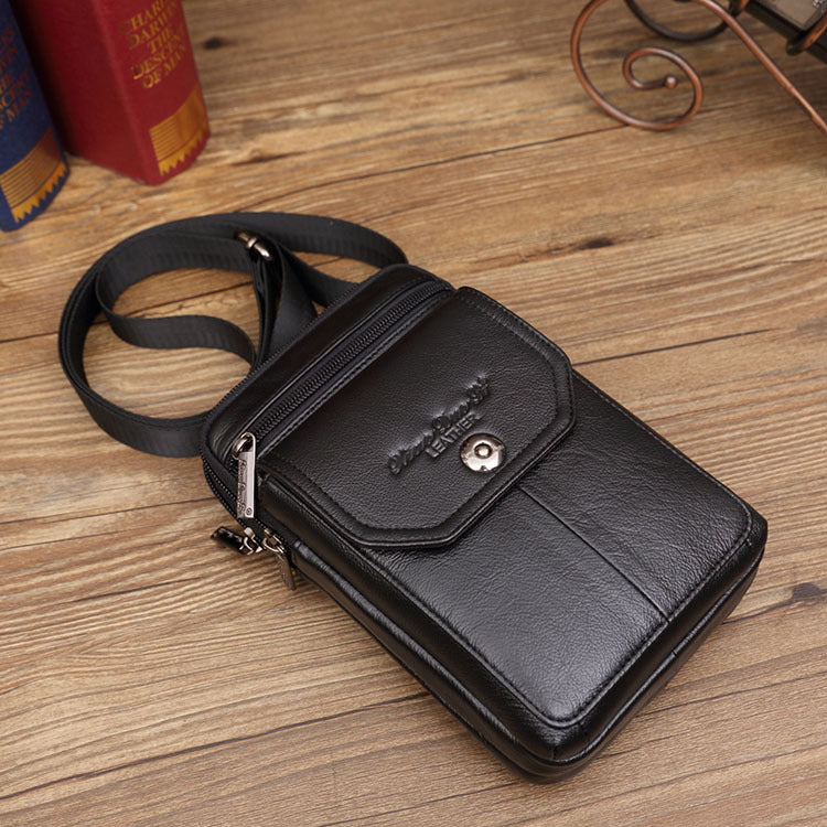 Men's Popular Leather Mini Pouch Cowhide Men's Waist Packs