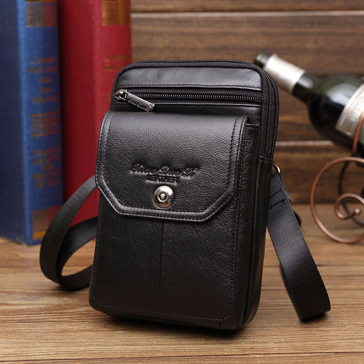 Men's Popular Leather Mini Pouch Cowhide Men's Waist Packs
