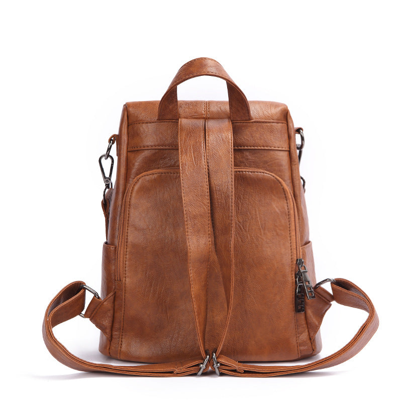 Women's Sheep Pattern Fashion Soft Leather Multifunctional Backpacks