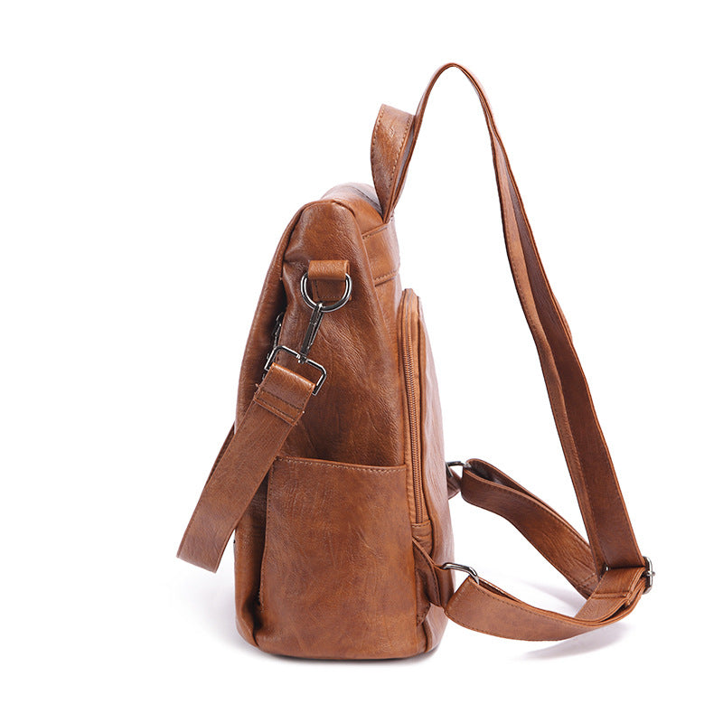 Women's Sheep Pattern Fashion Soft Leather Multifunctional Backpacks