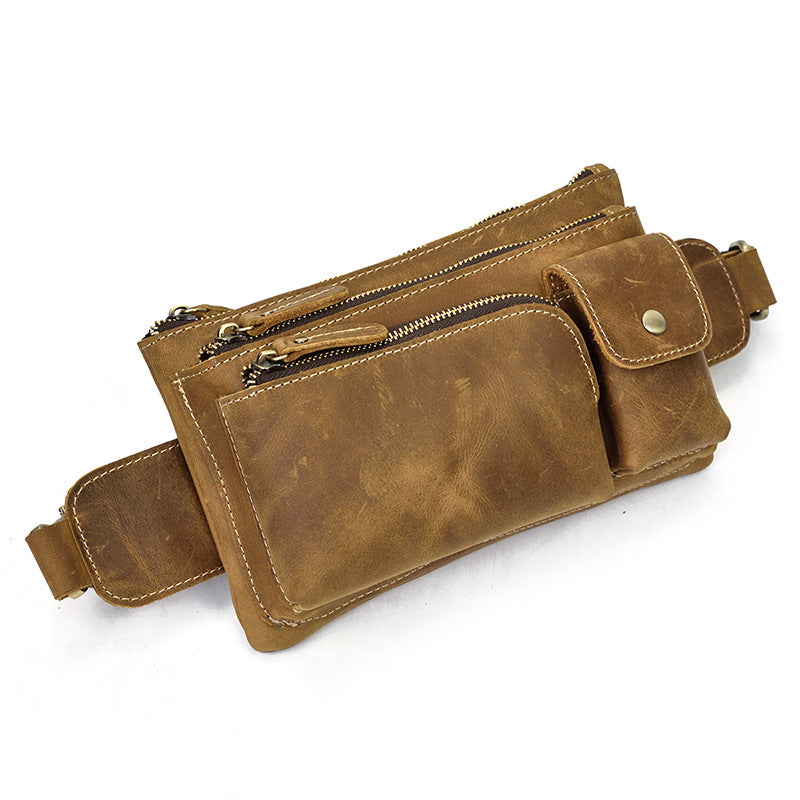 Men's Retro Crazy Horse First Layer Cowhide Bags